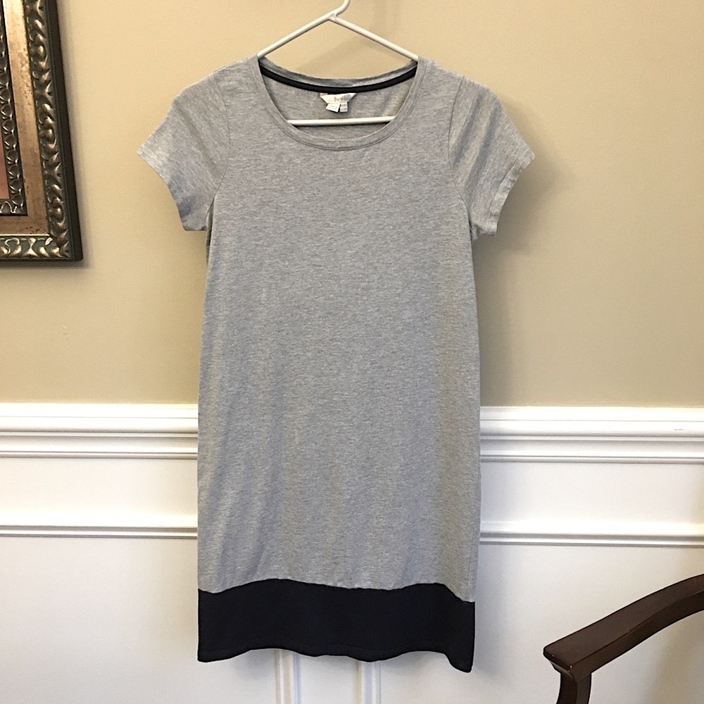 Boden Slub T-shirt Gray & Navy Color-block dress